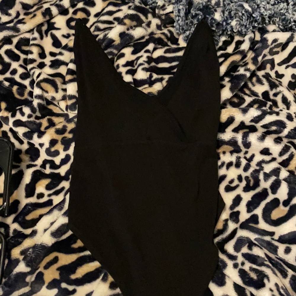 Black bodysuit cross top
